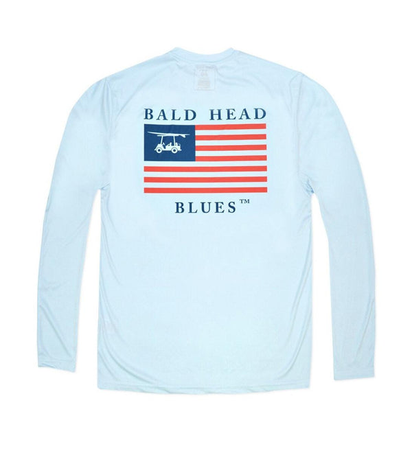 Youth USA Flag Performance Tee- Arctic Blue