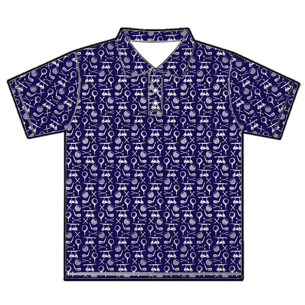 Youth Albatross Polo- Medieval Golf Pattern