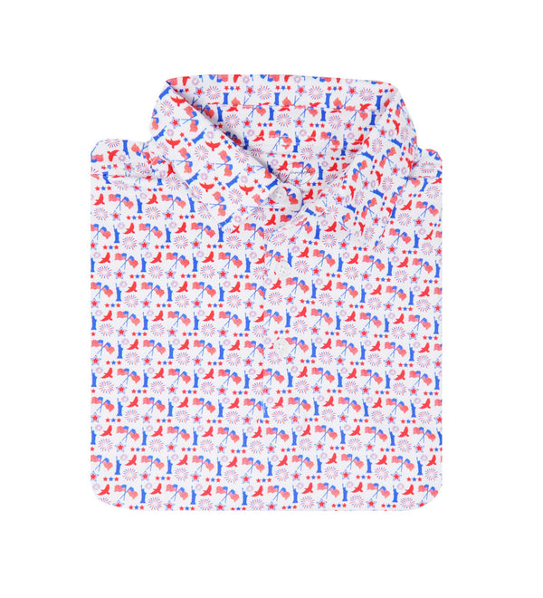 Youth Albatross Polo- W/ Americana Print