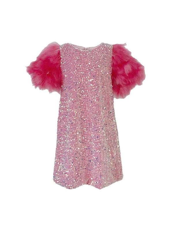 Rose Feather Party Dress