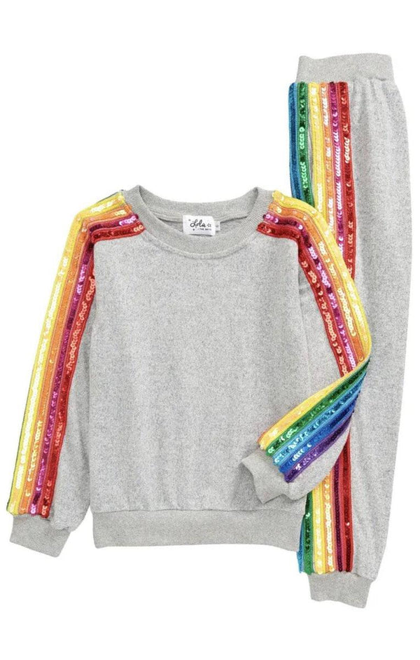 Sequin Rainbow Tracksuit Set