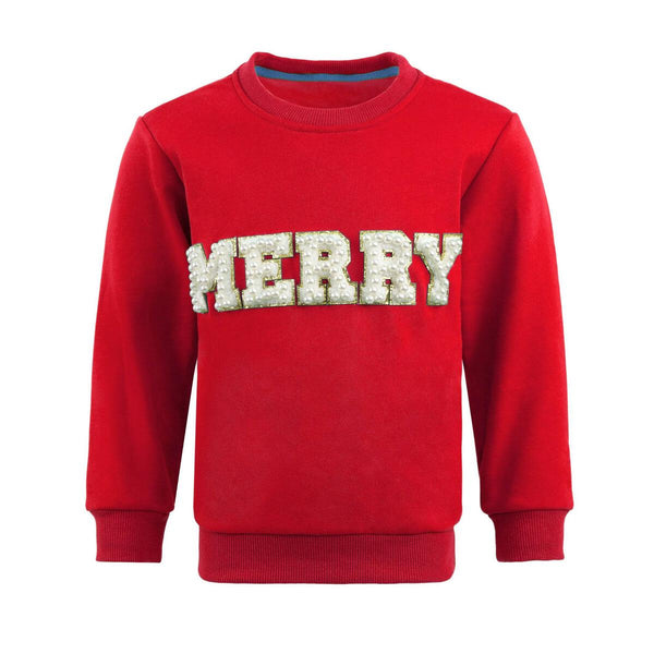 Merry Pearl Sweatshirt- Red