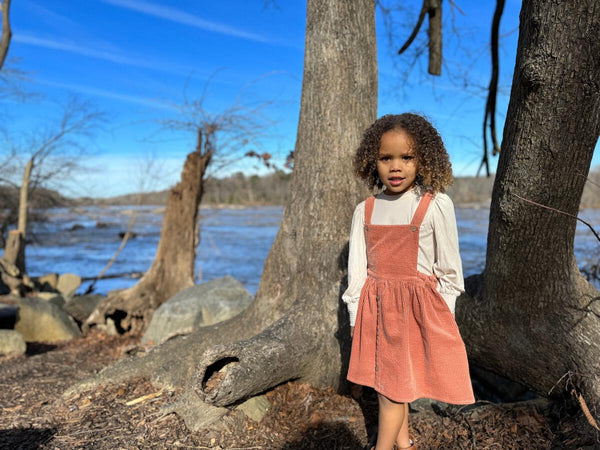 Autumn Pinafore- Dusty Peach