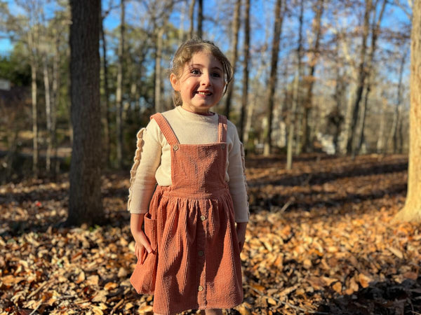 Autumn Pinafore- Dusty Peach