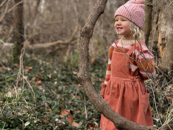 Autumn Pinafore- Dusty Peach