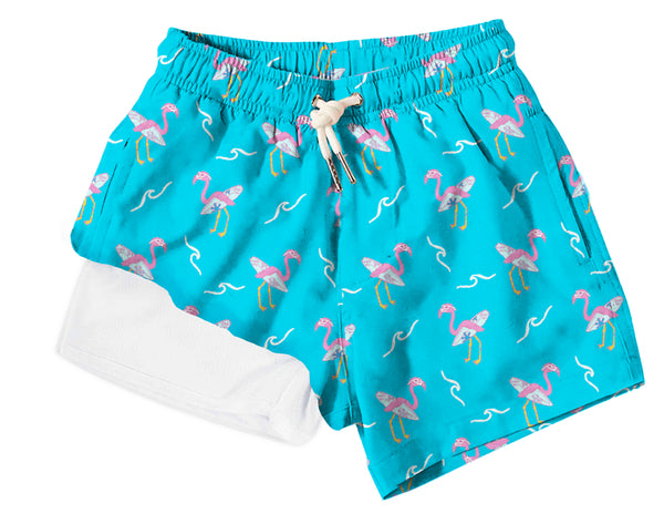 Surfing Flamingo- Swim Trunk