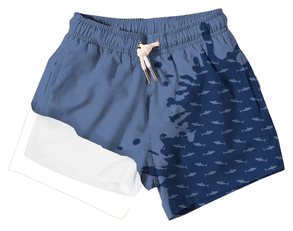 Navy To Shark- Swim Trunk