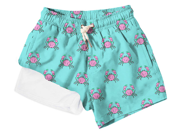 Pink Crabs- Swim Trunk