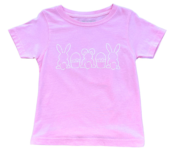 Lt. Pink Bunnies & Baskets Trio T-Shirt