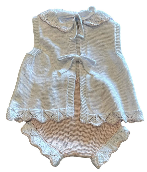 Diaper Set W/ Tie Back- White/Pink