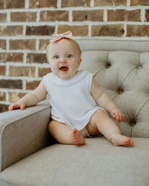 Diaper Set W/ Tie Back- White/Pink