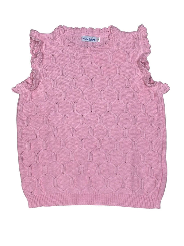 Sleeveless Sweater- Peony Pink