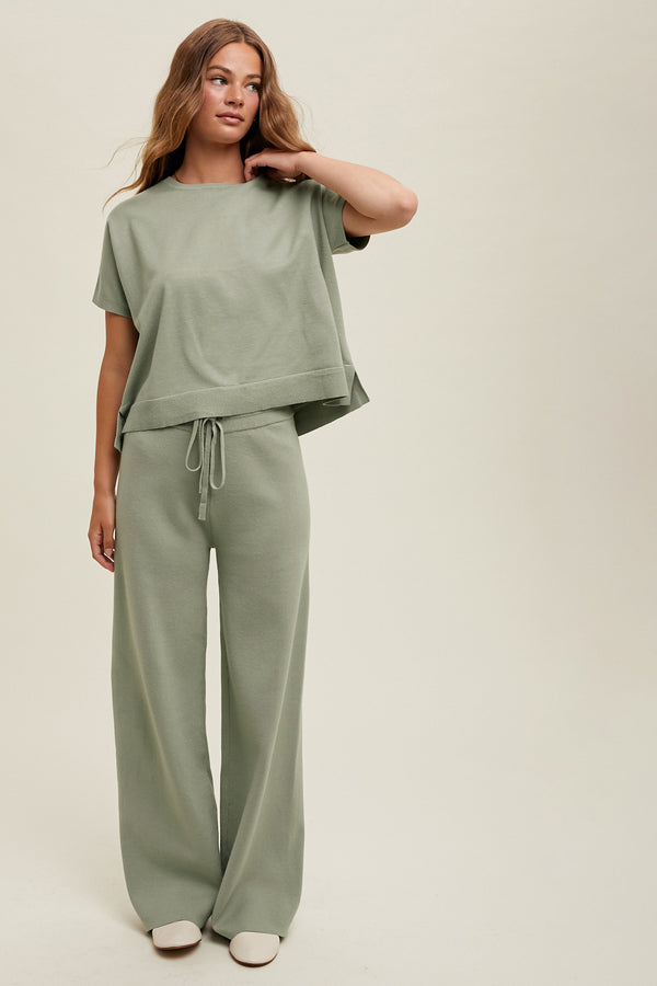 Casual Pants Set- Sage