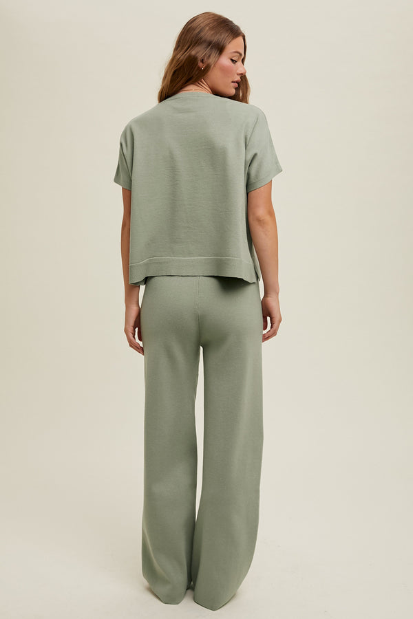 Casual Pants Set- Sage