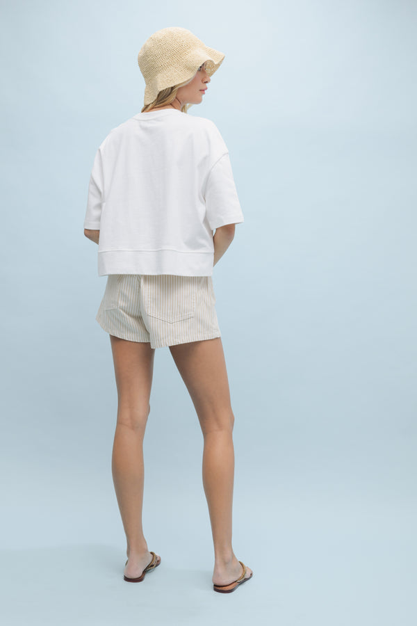 Boxy Knit Top- Off White