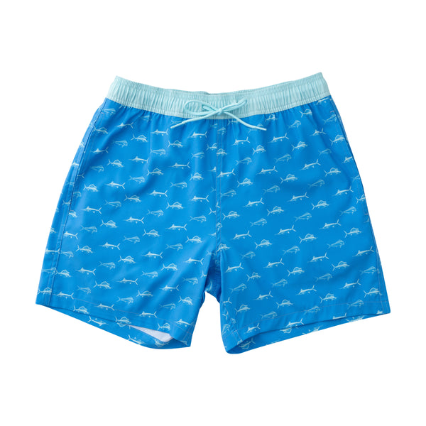 Men's Boogie Board Swim Trunk- Marina Fish Print