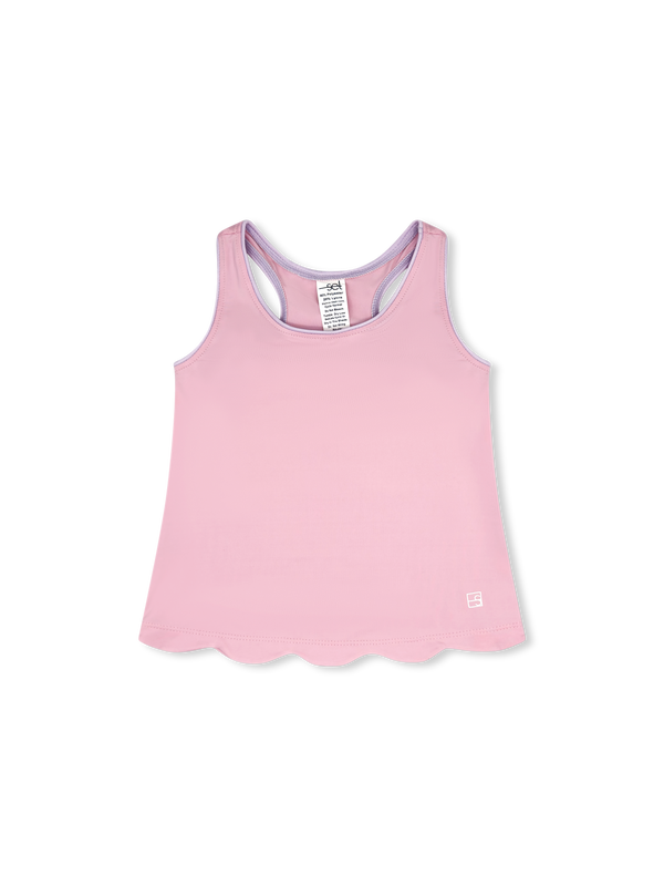 Anna Scallop Tank- Cotton Candy Pink, Petal Purple