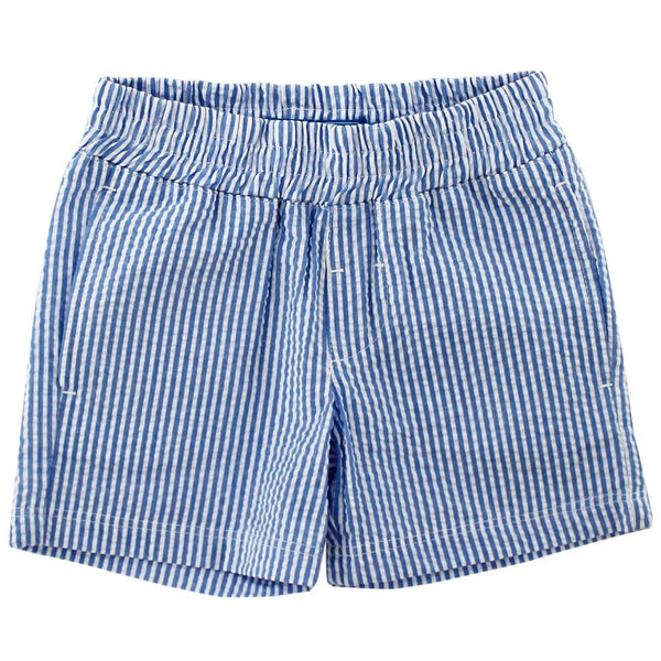 Pull On Shorts- Sailor Blue Seersucker