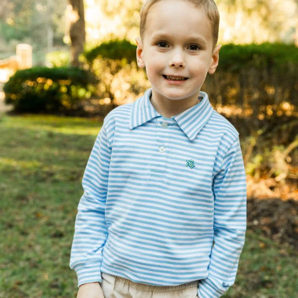 Harry L/S Striped Polo-Blue/White