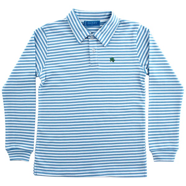 Harry L/S Striped Polo-Blue/White