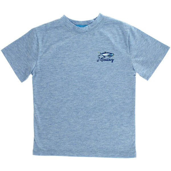 Logo Tee Fish- Heathered Blue