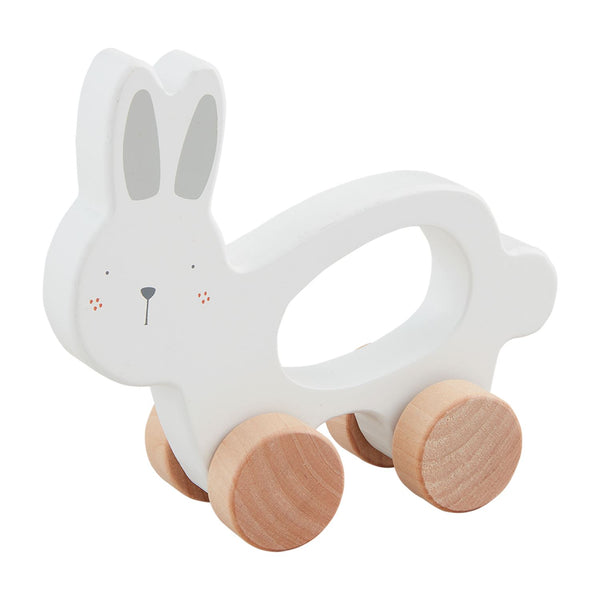 White Bunny On Wheels