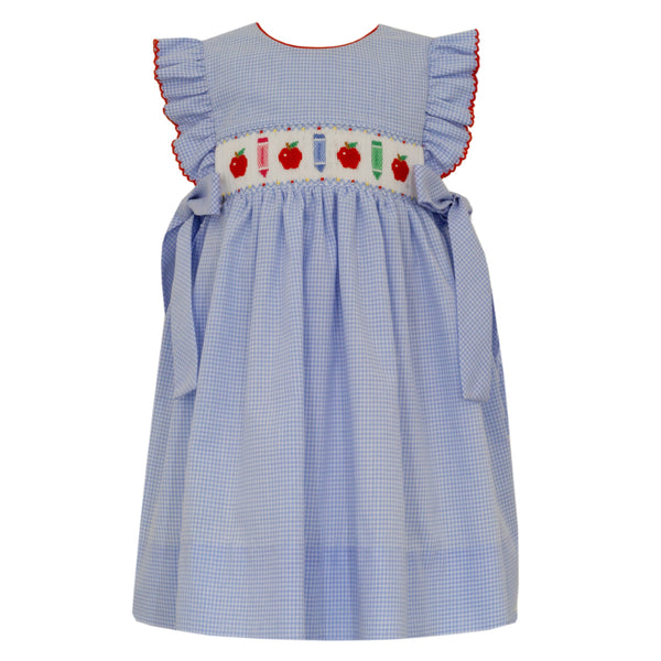 Back To School Dress- Lt. Blue Gingham