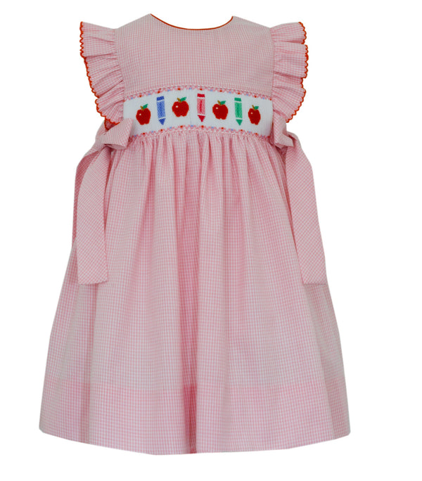 Back To School Dress- Pink Gingham