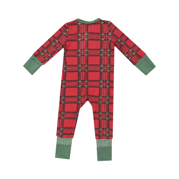 Vintage Holiday Plaid- 2 Way Zipper Romper