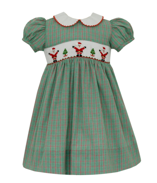 Santa Claus Dress- Green & Red Plaid