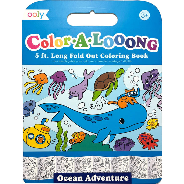 Color-A-Looong 5' Fold Out Kids Coloring Book - Ocean Adventure