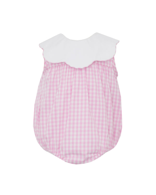 Scalloped Collar Bubble- Pink Gingham