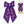 Football Embroidered Barrette Hair Clip : Purple