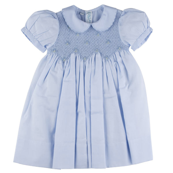 Scalloped Pearl Smocked Dress