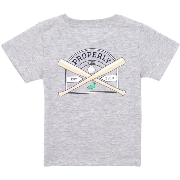 Baseball Shield SS- Light Heather Grey