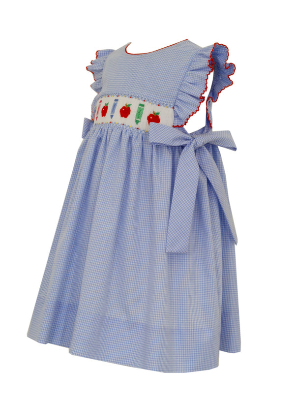 Back To School Dress- Lt. Blue Gingham