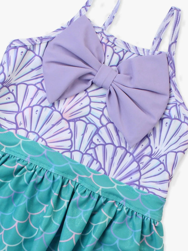 Big Bow Skirted One Piece- Magical Mermaid