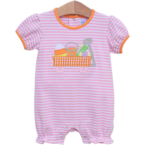 Halloween Wagon Romper- Pink