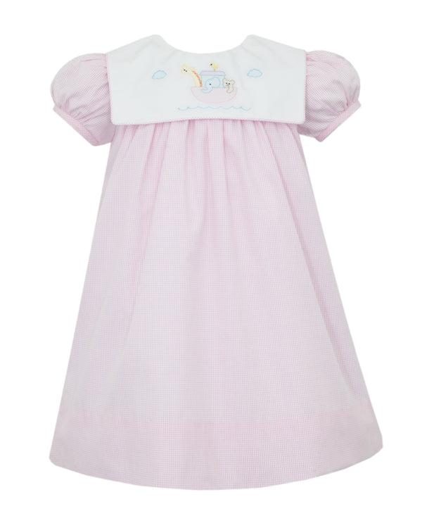 Noah's Ark Dress- Pink Check