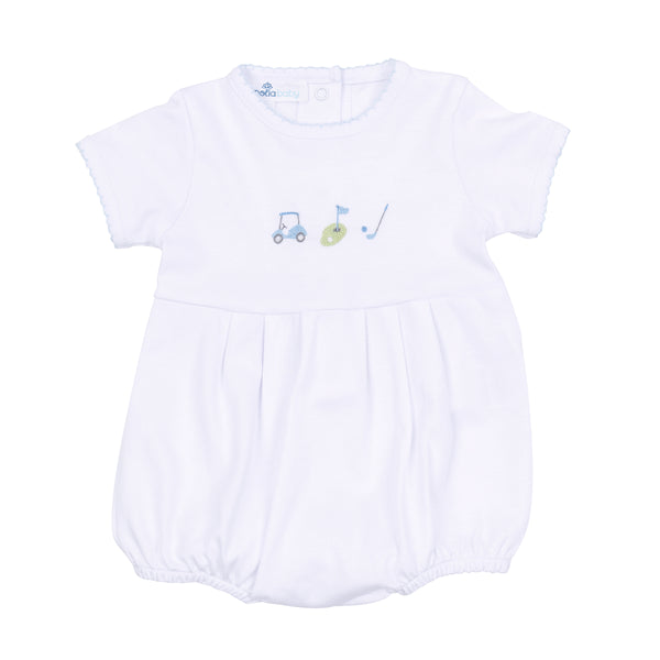 Tiny Tee Time Embroidered Bubble- Light Blue