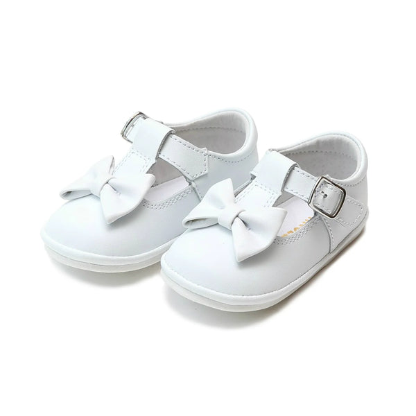 Minnie Bow Leather Mary Jane- White