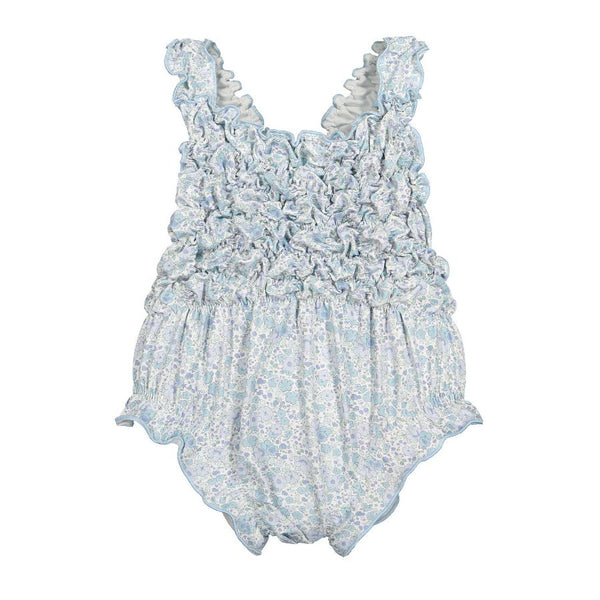 Blue Ditsy Floral Frilled Swimsuit