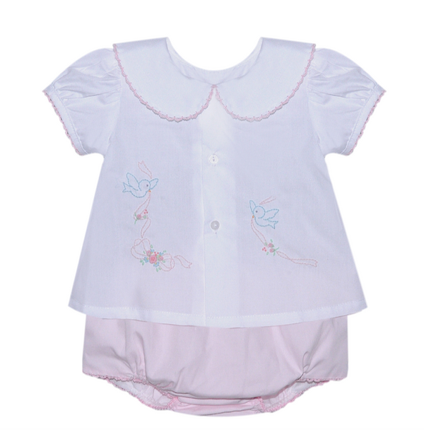 Avery Diaper Set- Birds w/Bows