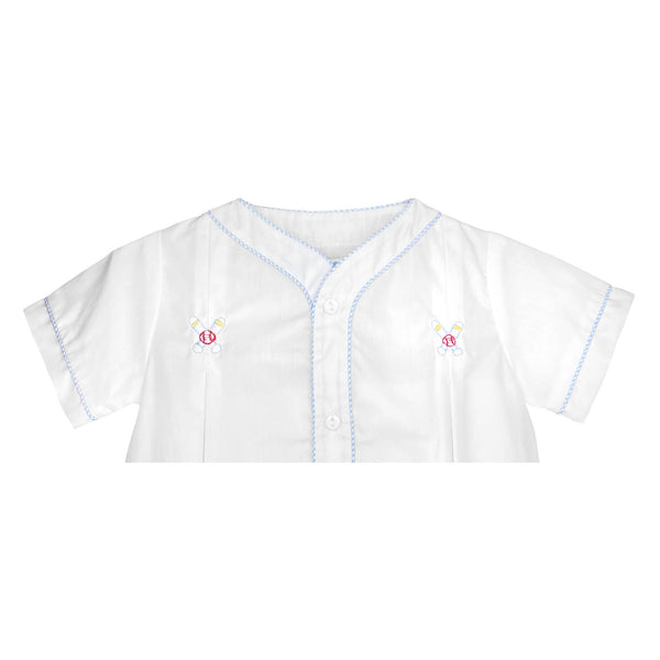 Romper W/ Baseball Embroidery