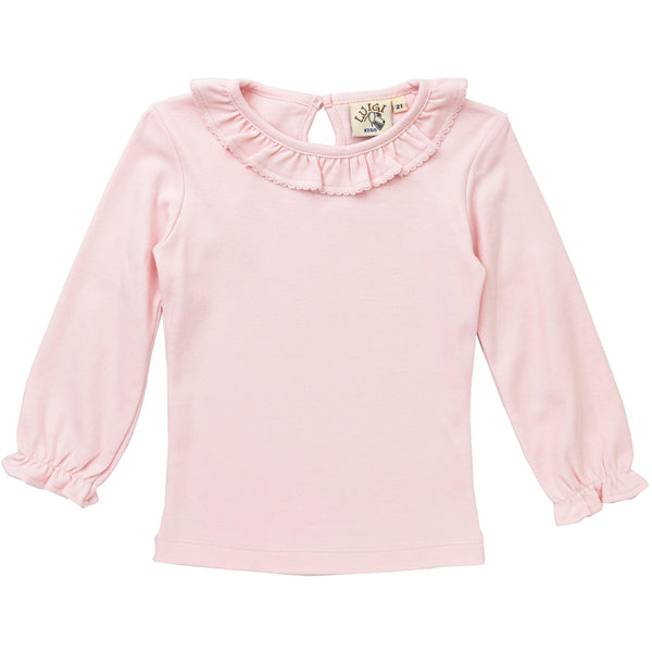 Ruffle Collar Top - Lt. Pink