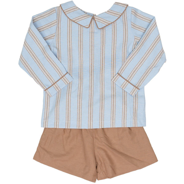 Browning- Blue/Brown Stripe Short Set