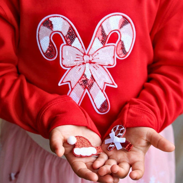 Candy Cane Patch Christmas Sweatshirt