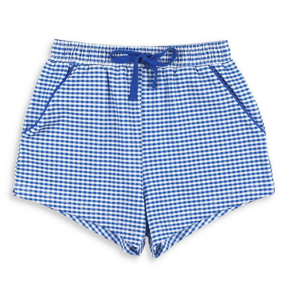 Gameday Check Shrimp Shorts- Royal Blue