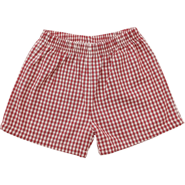 Gingham Shorts- Maroon