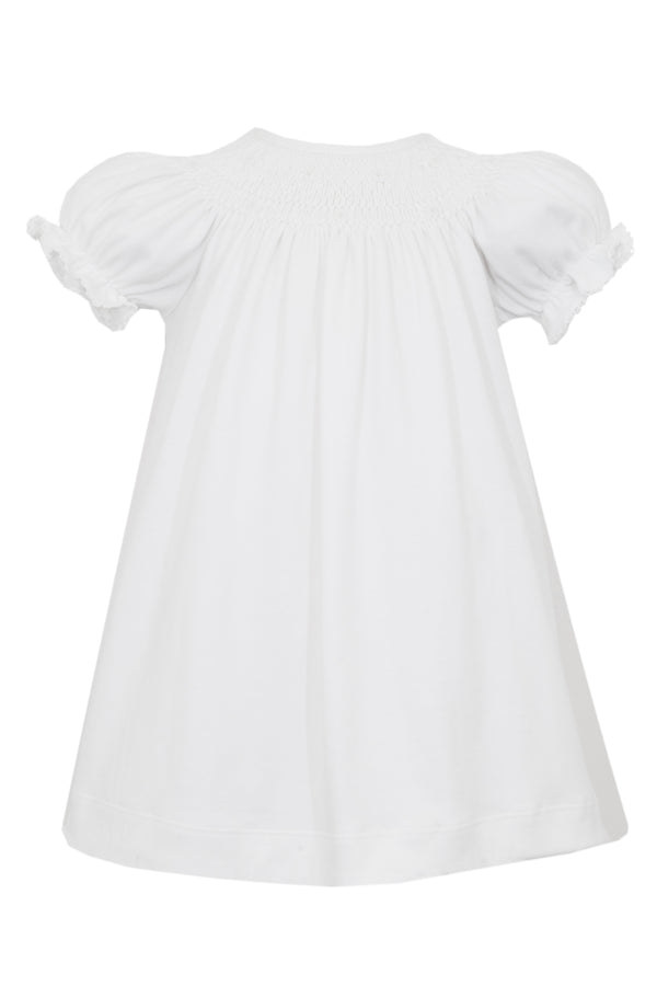 Kylie W/ White Smocking Knit Bishop- White